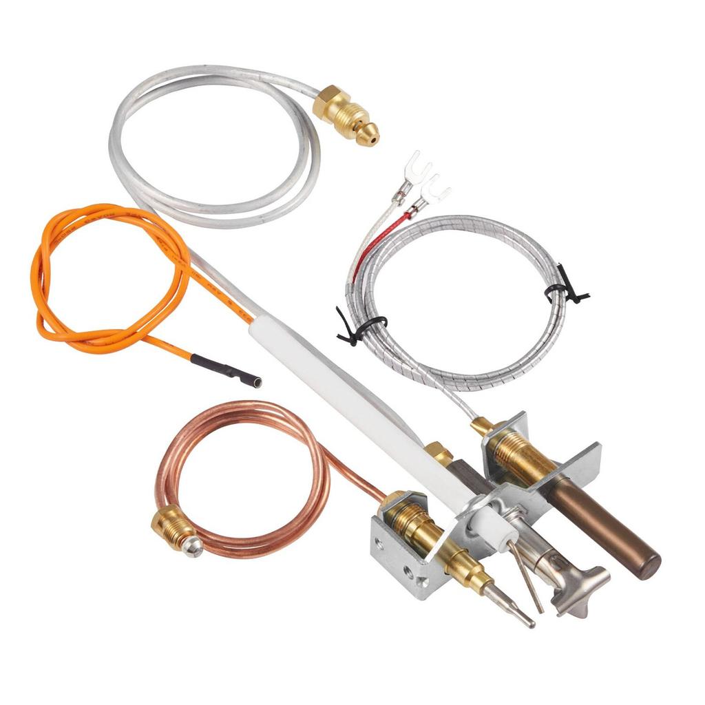 Gas Pilot Assembly, OE 4021-732, 25660 Fireplace Gas Pilot Assembly, Natural Gas Ignition Replacement with Pilot Tube, Thermocouple, Thermopile,