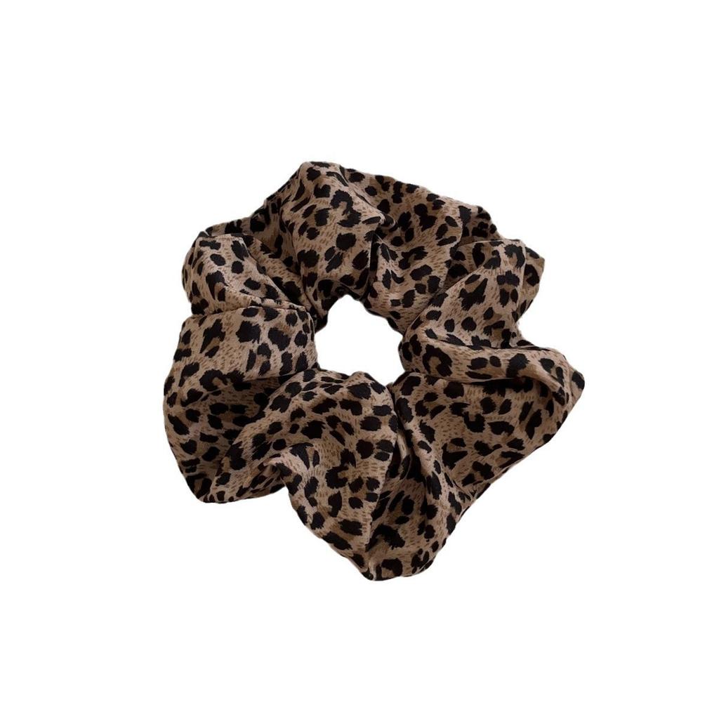 Leopard Print Large Scrunchies for Women Hair Accessories Soft Velvet Ponytail Holders