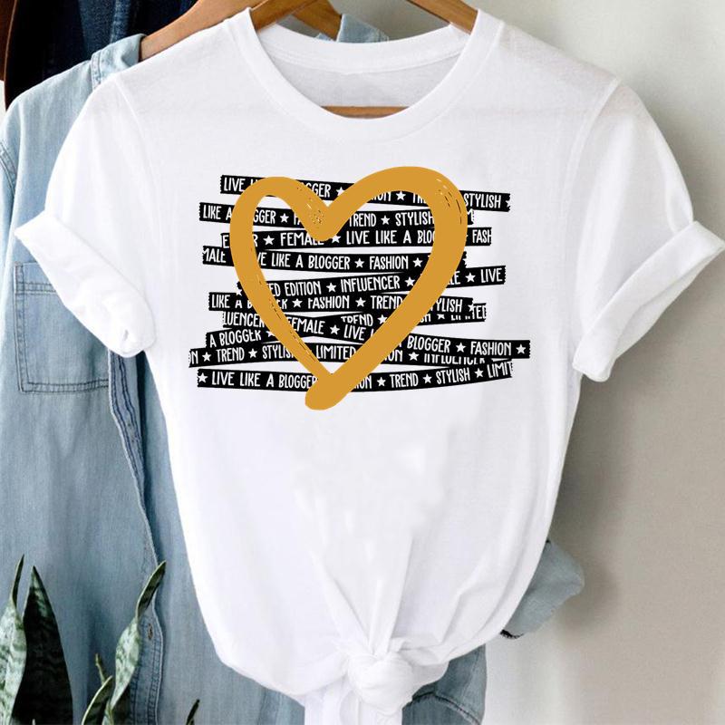 

Леопардовый принт Love Print Модные простые женские футболки с круглым вырезом и короткими рукавами из хлопка в повседневном стиле S