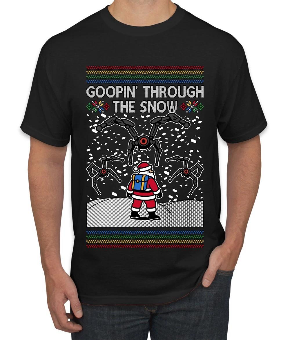 Goopin  Through The Snow Gamer Santa Ugly Christmas Men s T- Shirt M