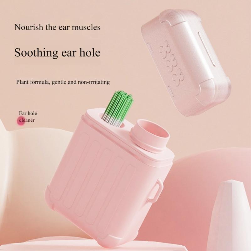 240pcs Gentle Ear Hole Cleaning Lines With Detergent Less Dispser Container For Daily Hygiene Maintenance