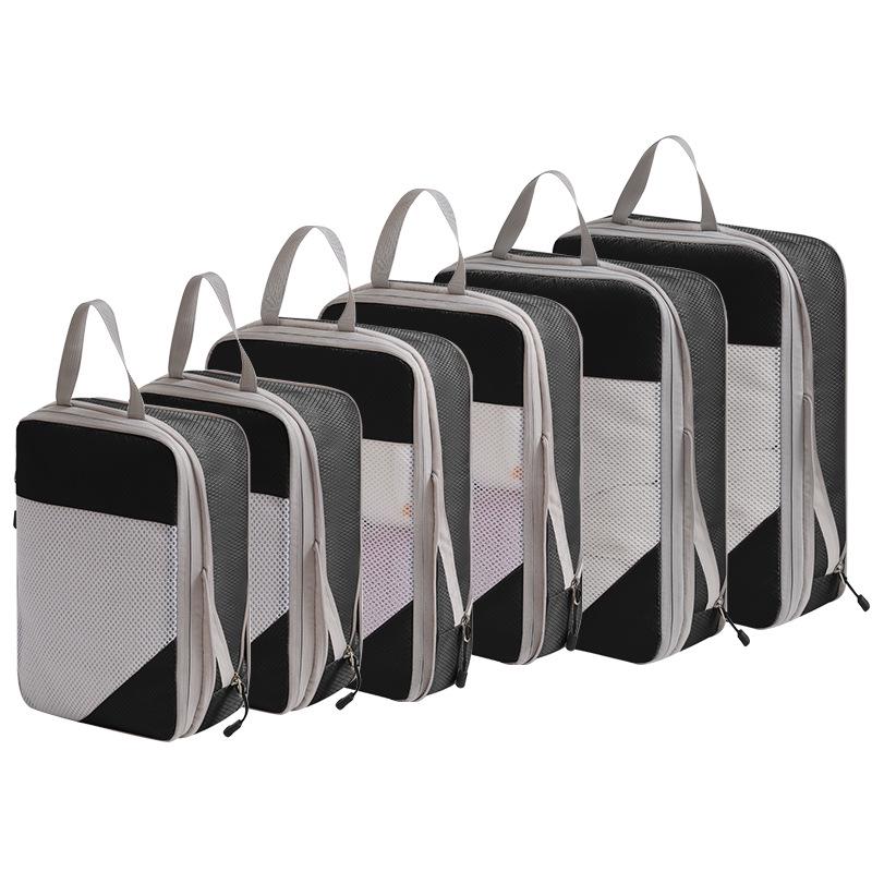 7-Piece Travel Compression Organizer Set for Clothes, Shoes, and Cosmetics