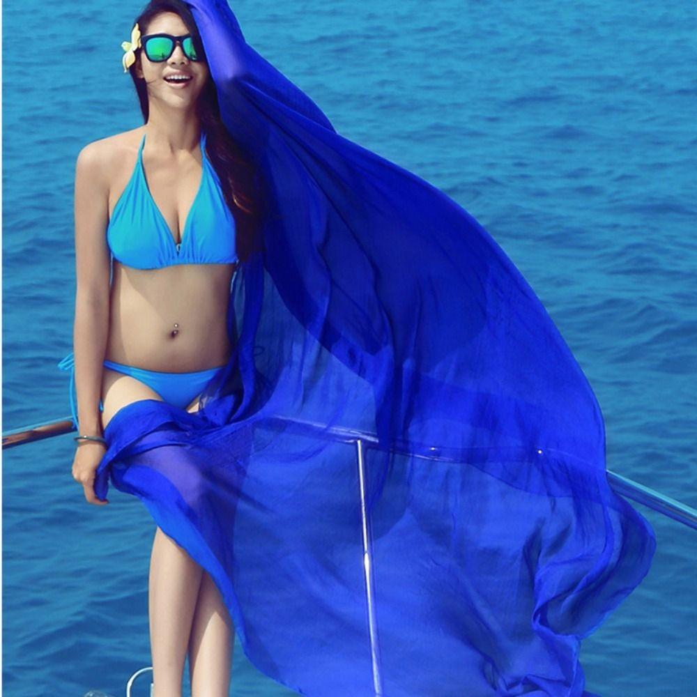 

Аксессуары для платья Однотонный летний большой шарф Женский шарф-обертка Солнцезащитный шарф Шаль в корейском стиле