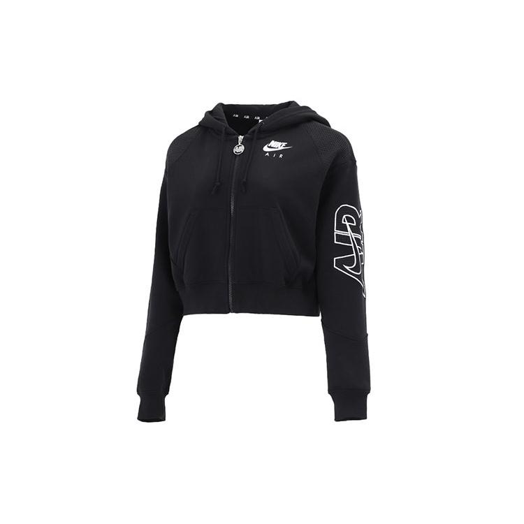 (WMNS) Nike Casual Sports Short Knit Hooded Jacket Black Women s DM6064-010 M