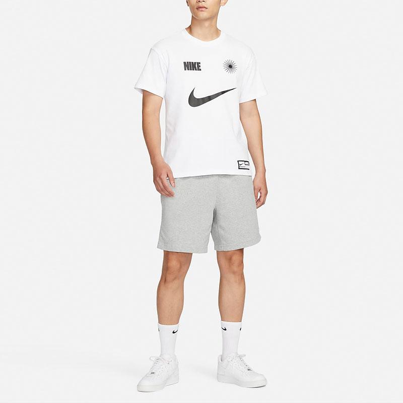 Nike Alphabet Logo Print Short Sleeve Basketball Jersey Men Tops White FJ2307-100