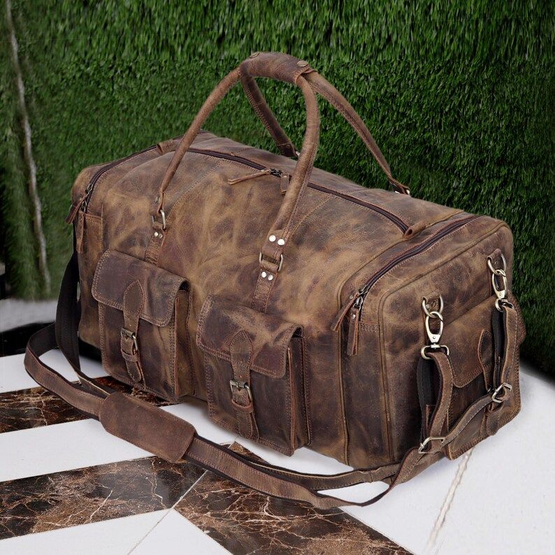 Leather Duffle Bag Handmade Leather Weekender Gym Bag Travel Bag Overnight Bag, Men Vacation Duffel Bag Leather Holdall Bag Gift for him