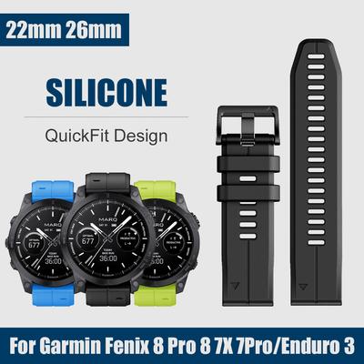 Silikon-Uhrenarmband 22mm 26mm Für Garmin Fenix 8 Pro 8 7X 7Pro/Instinct 2X/Tactix 8 7/Enduro 3 2 Ersatz-Smartwatch-Bänder