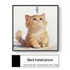 Modern Minimalist Kitten Cartoon Decorative Canvas for Living Room & Restaurant Wall Hanging