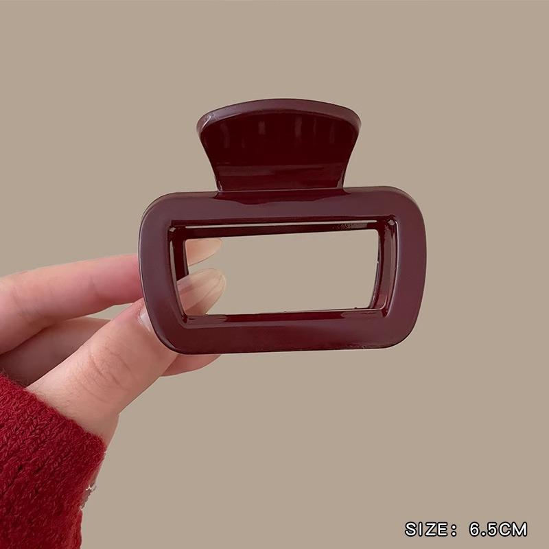 Французская ретро большая винно-красная заколка-коготь для густых волос