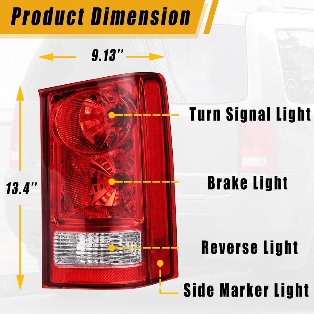 Boine Right Passenger Side Tail Light Compatible With 2009-2015 Honda Pilot Rear Light Housing Brake Lamps Replaces 33550SZAA01 (Right Passenger
