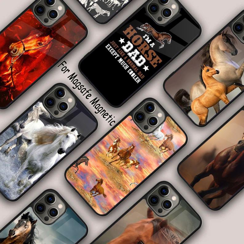Horse Stallion Riding Colt Magnetic Phone Case For APPLE iPhone 17 Air 16 14 13 12 Pro Max 15 Plus Wireless Charge MagSafe Cover