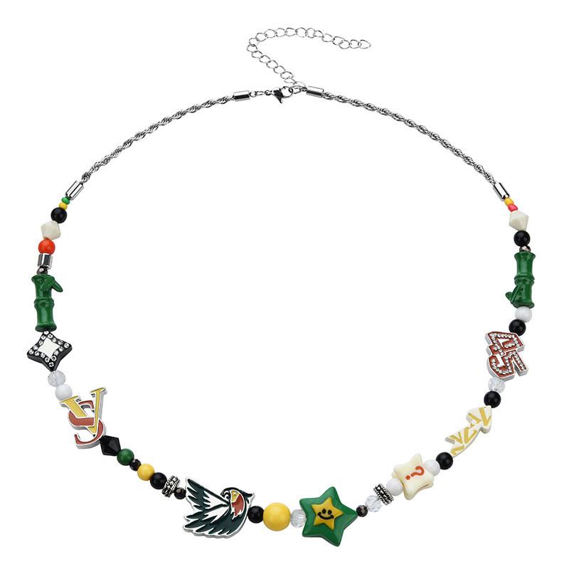 

Trendy Jungle Lucky Star Smiley Face Necklace For Hip Hop Street Style Unisex Accessories