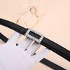 Women'S Leather Belt Rhinestone Inlaid Premium Jeans Pants Belt Square Buckle Cowhide Belt Women'S