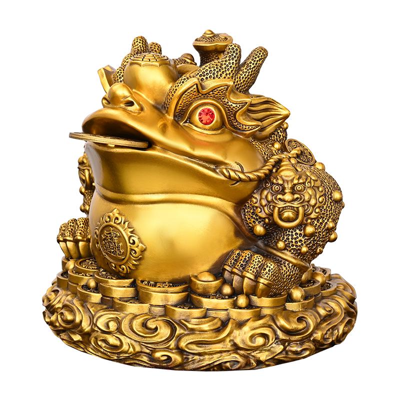 Feng Shui Kupfer Gold Kröte Ornament Ruyi Gold Kröte Dreibeinige Kröte Wohnzimmer Geschäft Schreibtisch Dekoration