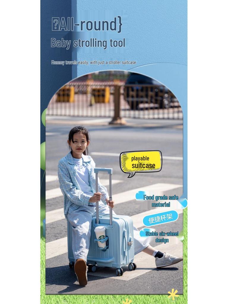 Children's Ride-On Suitcase with Universal Wheels & Combination Lock - 20 Inch