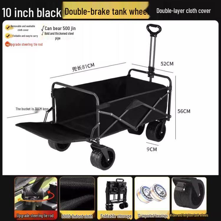 Foldable Outdoor Camping & Picnic Stroller with Large Handle