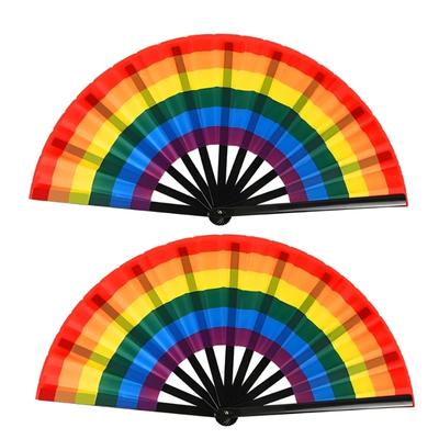 Regenbogen-Handfächer, Pride Faltbarer Handfächer, Bunter Lgbtq+ Handfächer, Kunststoff-Faltfächer für Musikfestival Event Party
