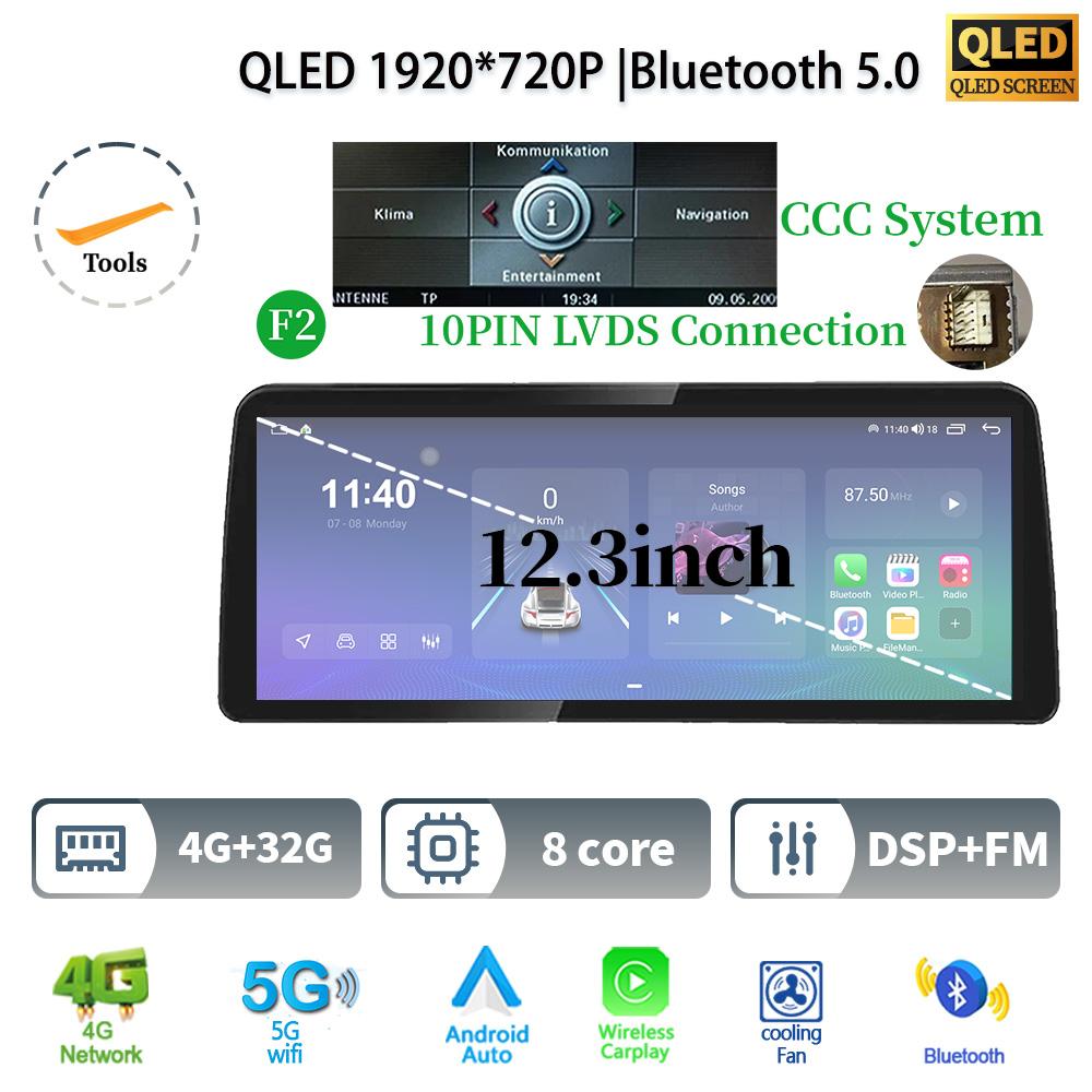 12.3" For BMW 3-5 Series E60 E61 E62 M6 E90 E91 E92 Android 14 Car Radio Multimedia GPS Navigation Stereo CarPlay Touch Screen