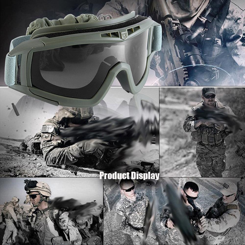 Tactical Goggles Anti Fog Military Glasses for Cycling Hunting Weeding, Khaki