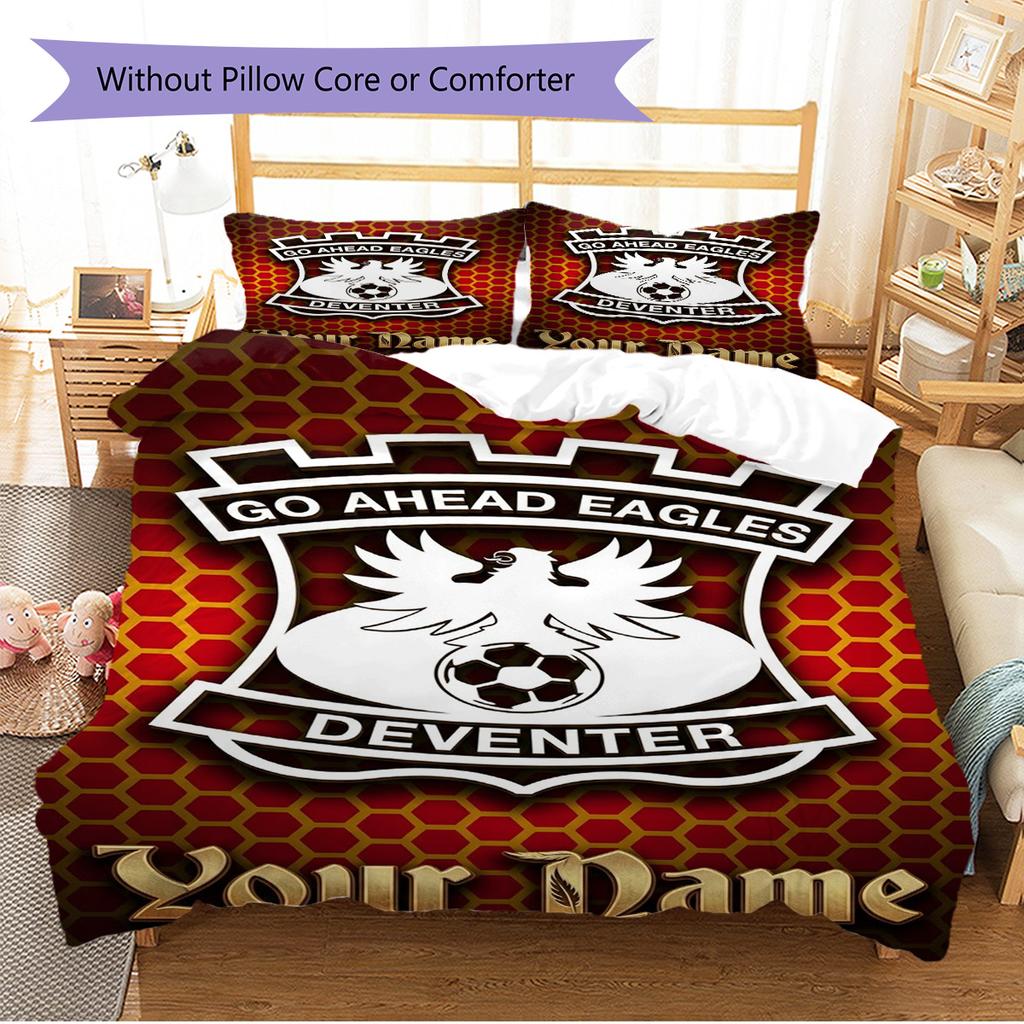 Name Custom Go Ahead Eagles Pattern Bedding Set Quilt Cover Pillowcase Home Decor Gift (1 * duvet cover + 2 * pillowcase, without core)