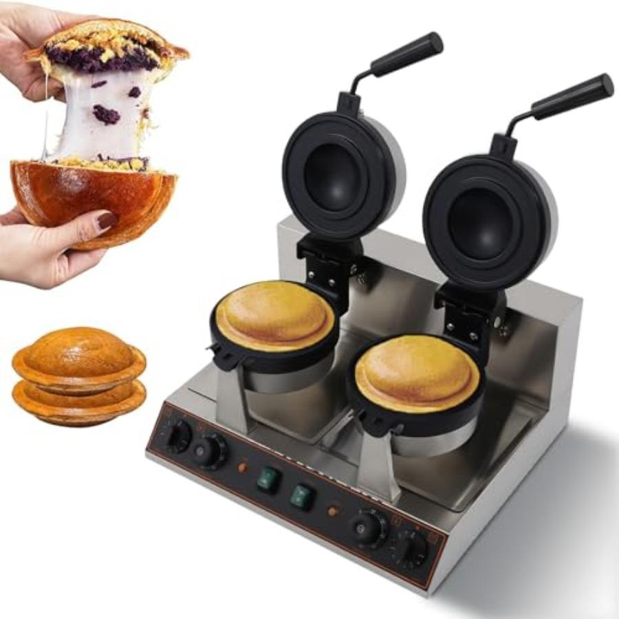 

Commercial Electric Double-head Ice Cream Burger Machine 2400W 50-300 Temp Control Stainless Steel Waffle Sandwich Panini Press United States
