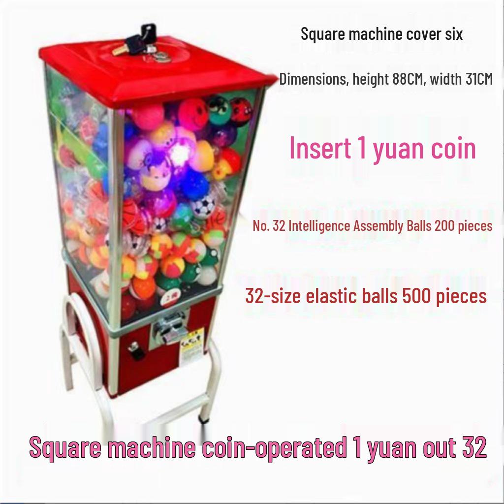 Gashapon Toy Coin-Operated 32mm Bouncy Ball Vending Machine - Amusement Self-Service Unit