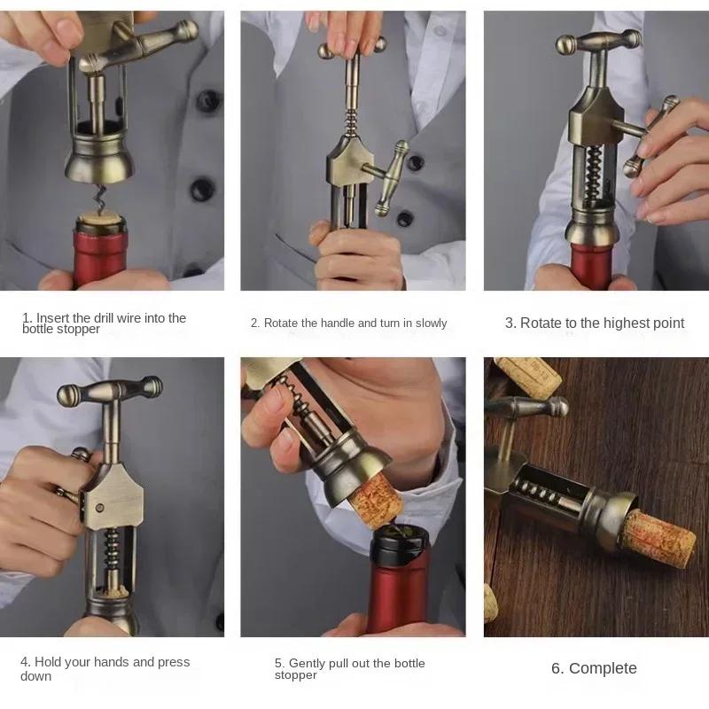 Champagne Opener Professional Wine Corkscrew Cork Bottle Openers Vintage Style Rack Pinion Gadgets Universal Camping Bar Tools