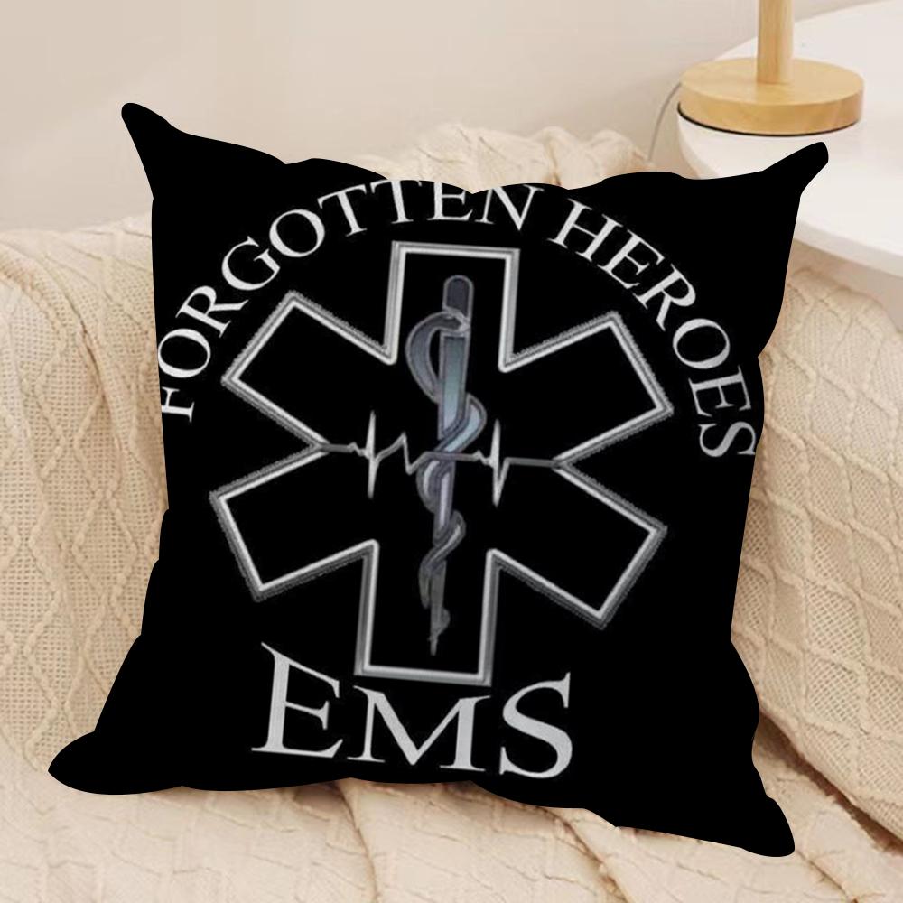 EEMT EMS Ambulance Cushion Cover Soft Plush Fabric DoubleSided Printed Sofa Cushion Cover for All Seasons Home Decor Gift