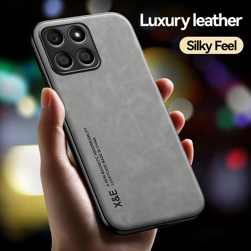 For Honor X8 5G Case Car Magnetic Holder Leather Phone Case For HonorX8 Honer Honar Xonor X8 X 8 5G Soft Shockproof Back Cover