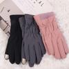 Fashion Solid Color Winter Padded Gloves Waterproof Windproof Women Warm Gloves Skiing Outdoor Touch Screen Mittens Female