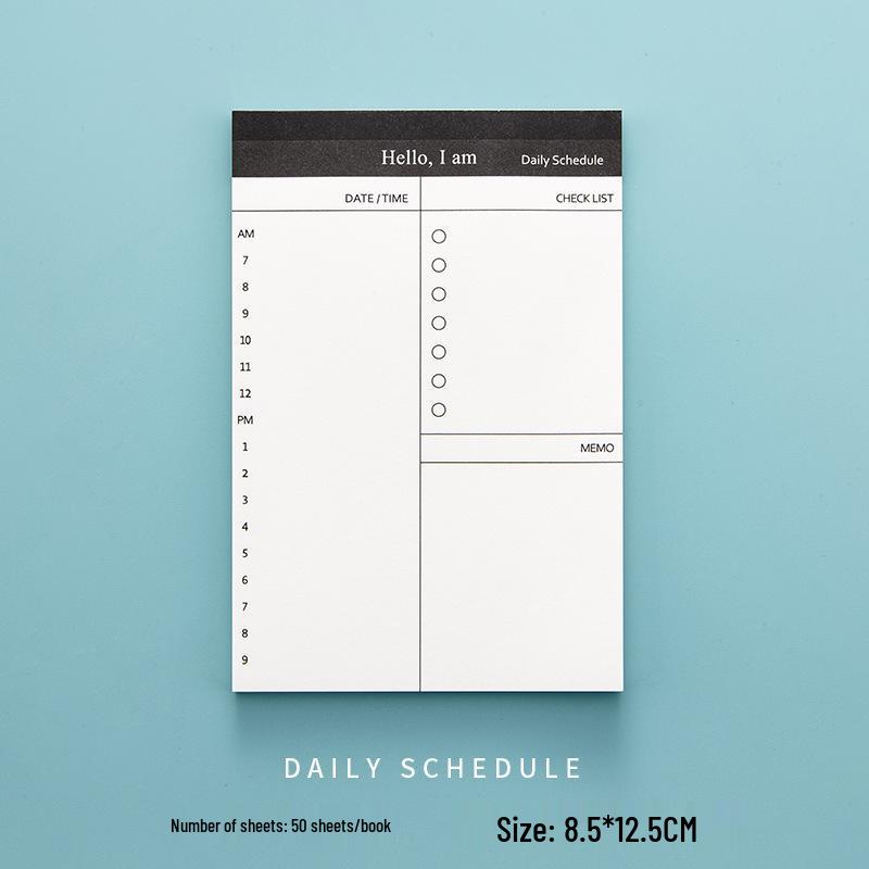 

Minimalist Sticky Note Pad - Tearable Schedule Book for Office, Student, or Time Management Plans
