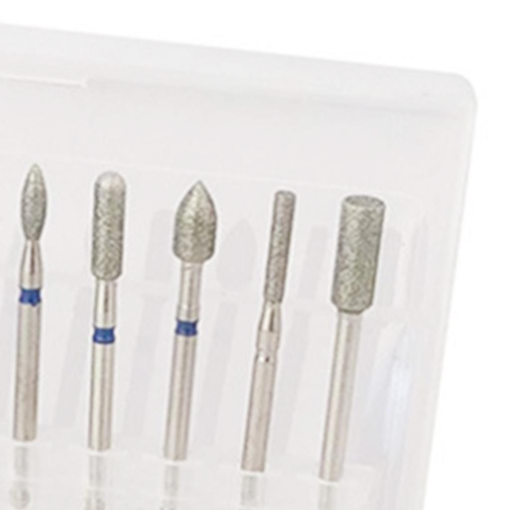 10 szt. Zestaw frezów do paznokci Przenośny Domowy Salon Frezy Emery do Usuwania Skórek dla Początkującego Artysty Paznokci Zh3