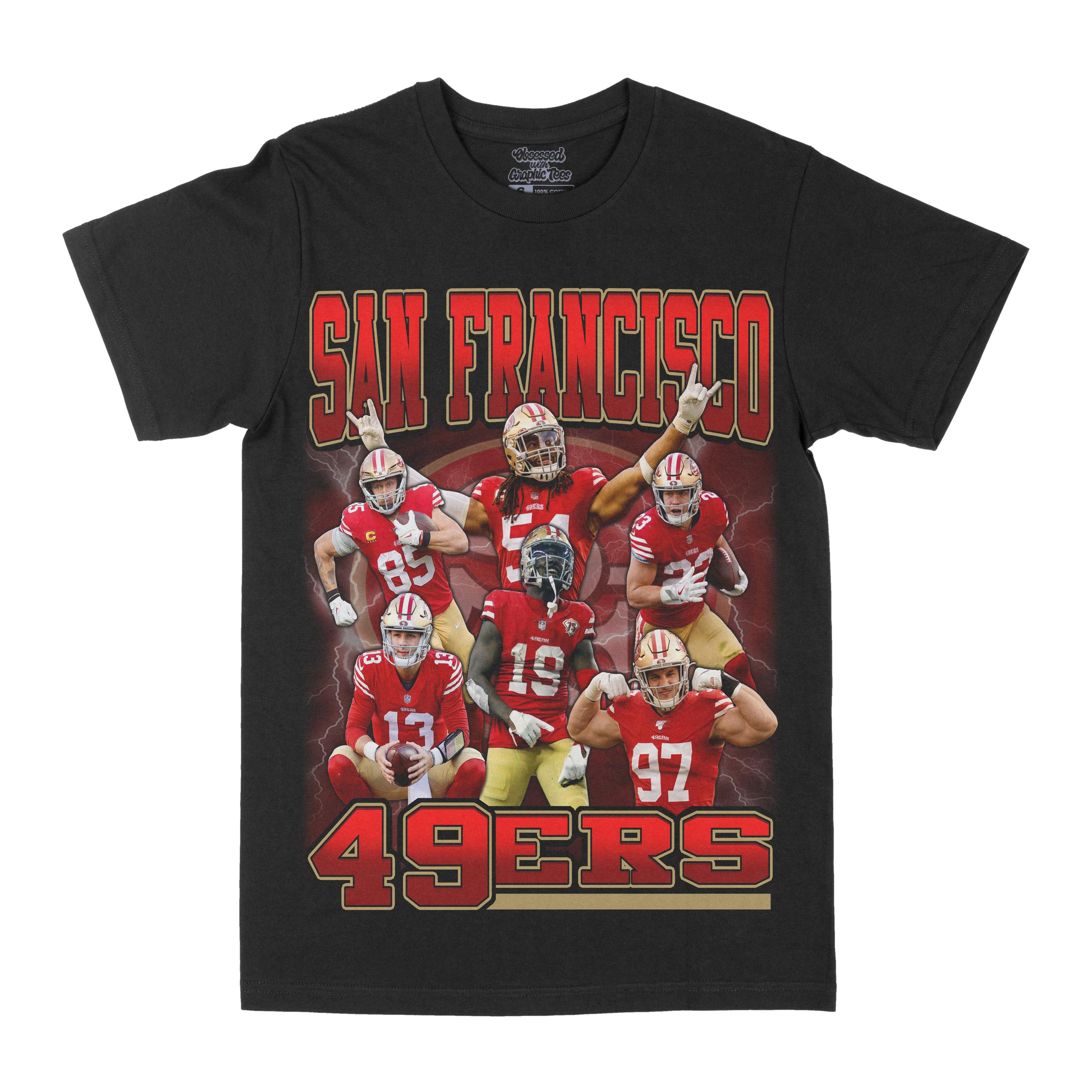 

San Francisco 49ers football players Unisexs Cotton TShirt Casual Sporty Athletic Style Black L