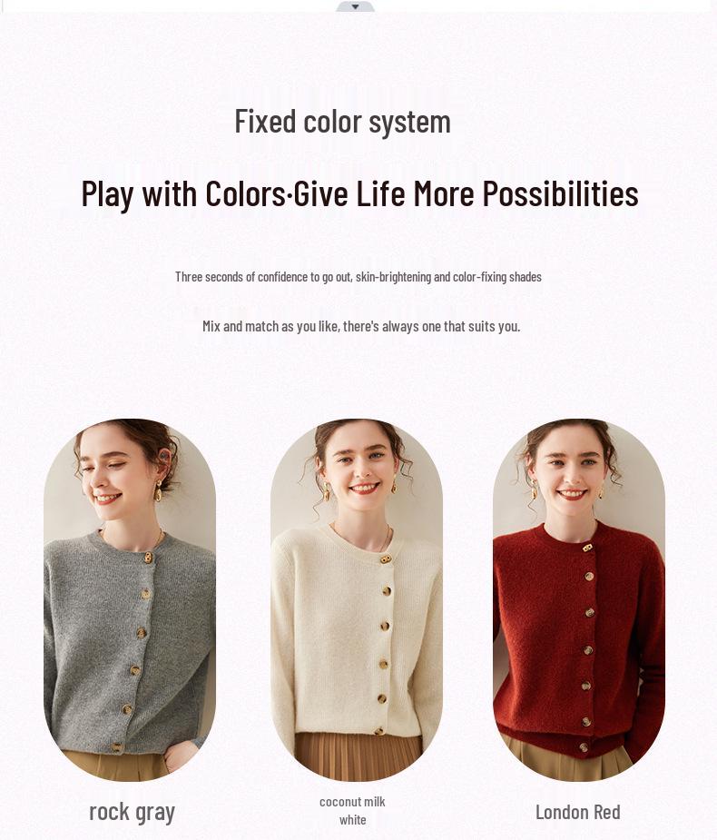 Women's Cashmere Sweater Cardigan - Warm, Stylish, Loose-Fit for Autumn Winter