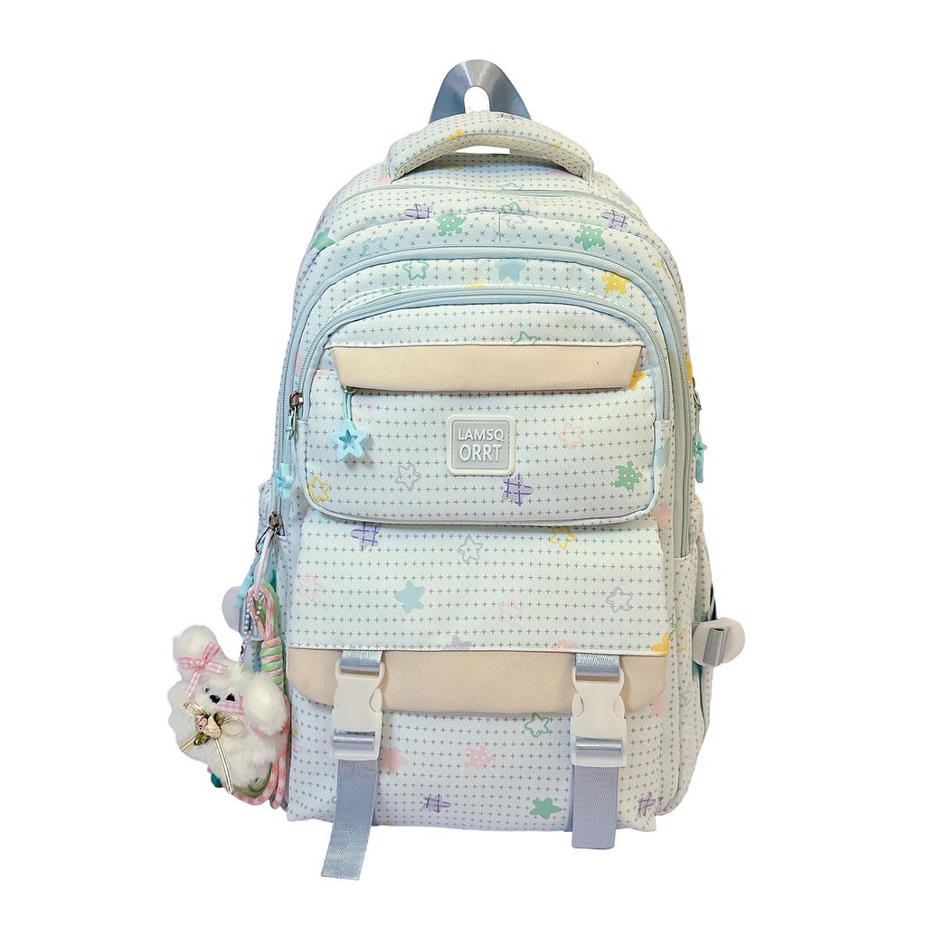 Schoolbag Small Fresh Fashion Printed Student School Bag Women's Large Capacity Sweet Campus Backpack Light Leisure Travel Backpack