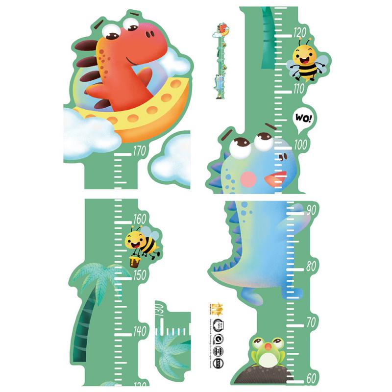 Cartoon Animal Cat Height Measurement Wall Sticker Height Growth Diagram Of Tropical Leaves Wall Sticker Vinyl Wallpaper