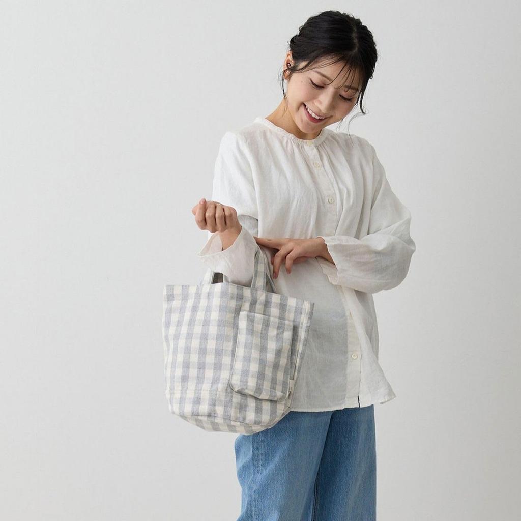 Rootote Small Round-Bottom Tote Bag Made with Recycled Cotton, SN Deli Merci-D 1015 (06 Pink)