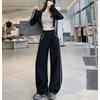 Side Striped Wide-leg Pants Women's Autumn and Winter New Lazy Style High Waist Loose and Thin Straight Sports Casual Pants