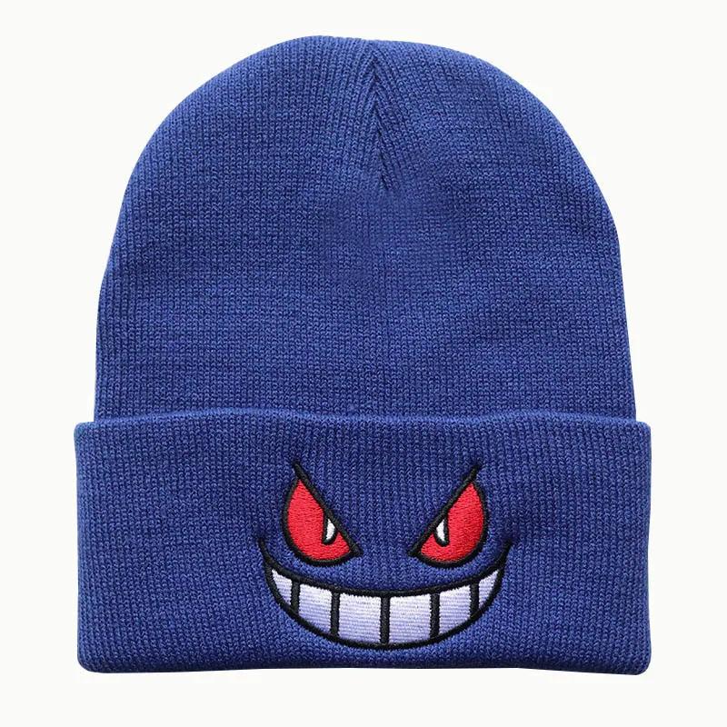 Cartoons Beanie Warm Stretchable Anime Beanie Knit Hats Winter Funny Keep Warm Fashion Autumn Crimping Woman Men Knitted Hat