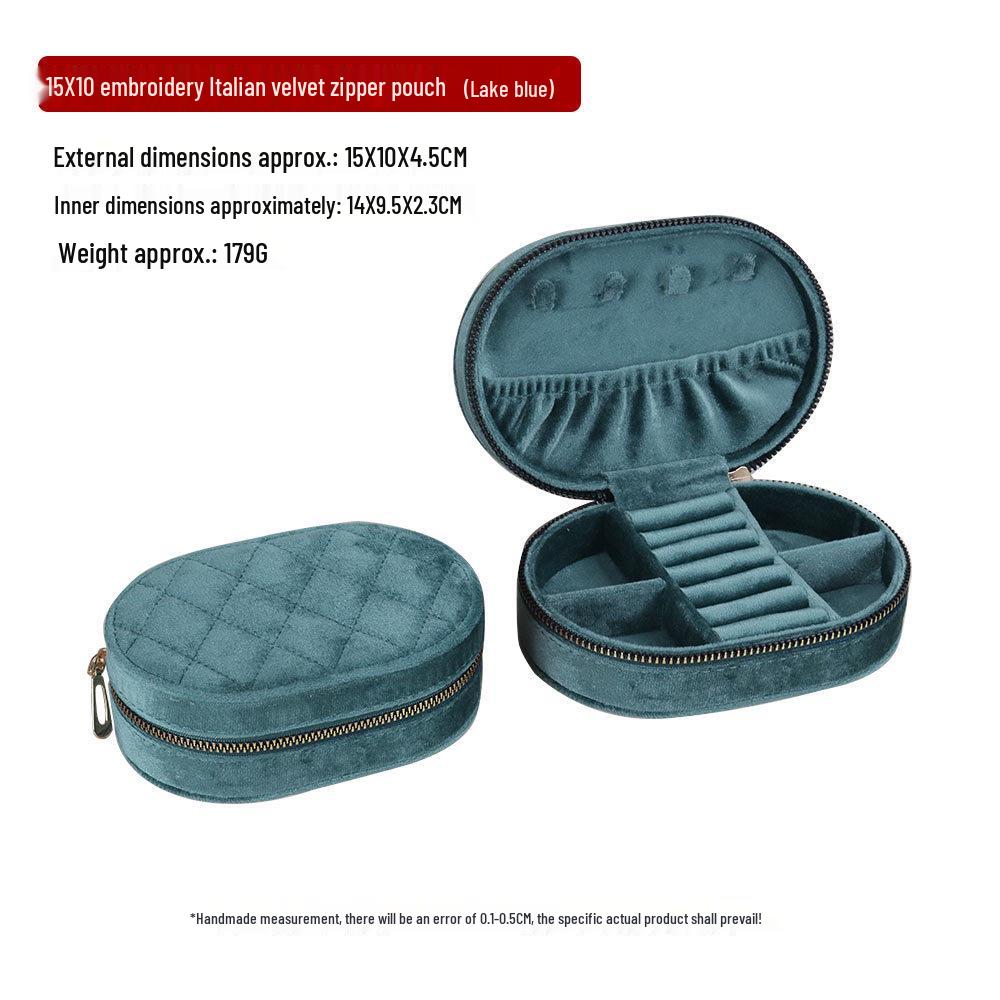 Boîte à Bijoux de Luxe en Velours pour Bagues, Colliers et Puces d'Oreilles - Solution de Rangement Portable et Élégante