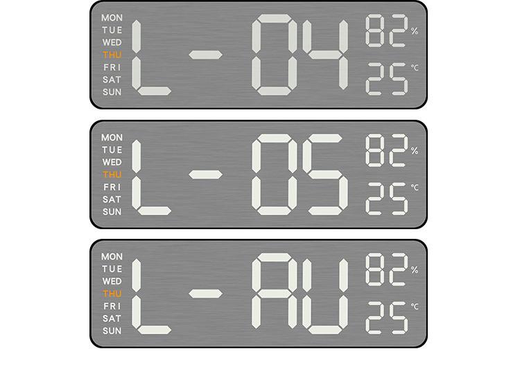 Brushed Metal Wall Clock: LED Multi-functional Electronic Alarm Clock