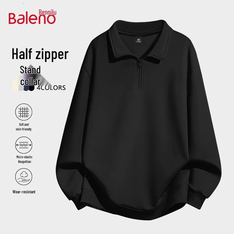 Baleno Men's Stand-Collar Half-Zip Loose Sweatshirt