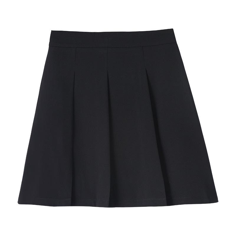 Suit Women's High-waisted A-word Pleated Short Skirt Summer Korean Version Black JK Skirt Women's Suit Skirt Two-piece Skirt