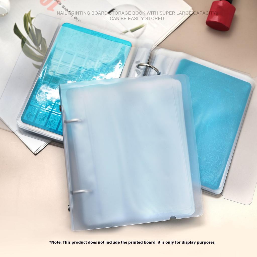 Large Transparent Dustproof Organizer for Nail Art Printing Steel Plate Book Sticker Card Efficient Storage Tool