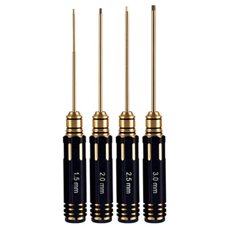 4Pcs Hex Screw Driver Set Metal Hexagon Screwdriver Wrench Tool Kit For Car Helicopter Fpv Screw Driver Set