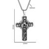 Personalized Stainless Steel Mens Womens Cross Necklace Vintage Religious Holy Spirit Eucharist Halo Grape Juice Cup Cross Penda