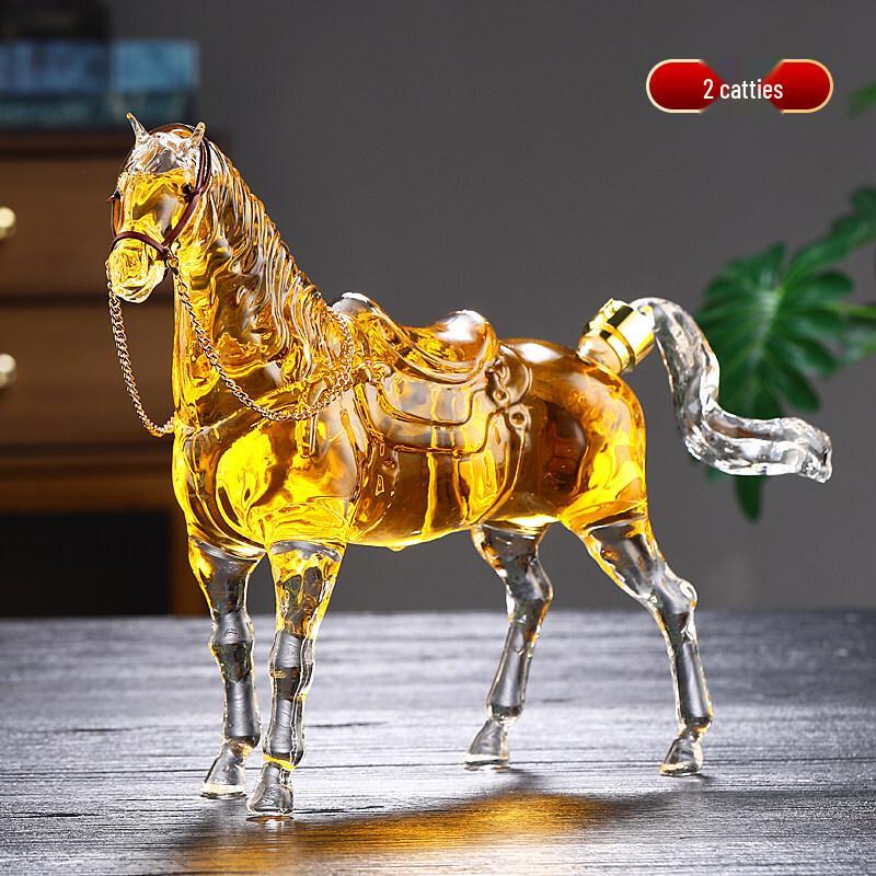 Horse-Shaped Glass Wine Infusion Bottle