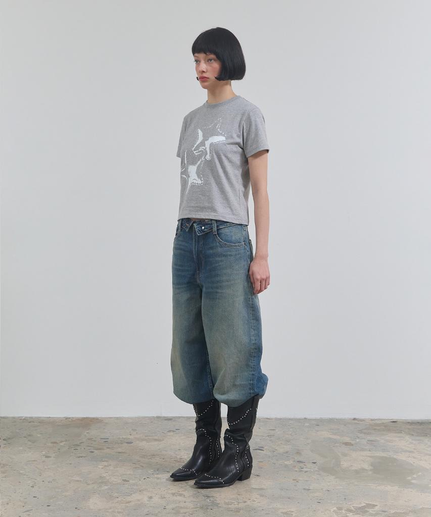 Eikyueikyuhauseukeulleob Twin Star T-Shirt [Melange Grey]