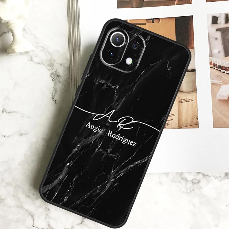 PERSONALISED initials name Rose Gold Cover For POCO M6 X6 Pro X3 X4 X5 M5s F3 F5 Xiaomi 13T Pro 11T 12T 12 13 Lite 14 Ultra Case