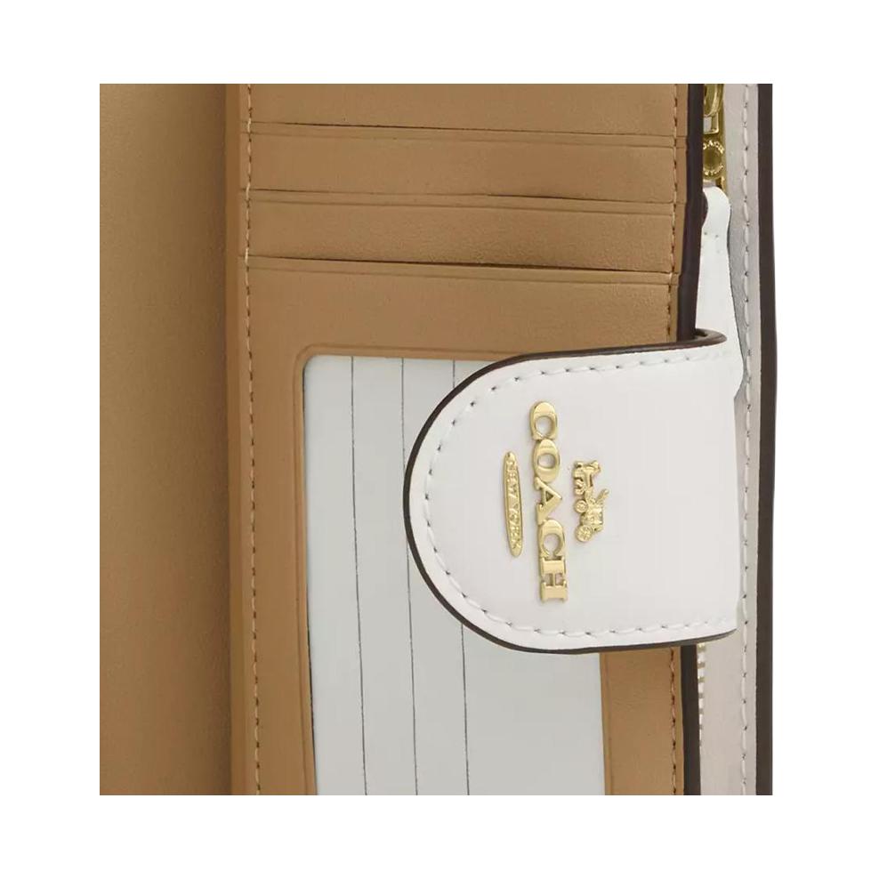 New COACH Coated Canvas Wallet Mini Women's White CAP01-IMCAH